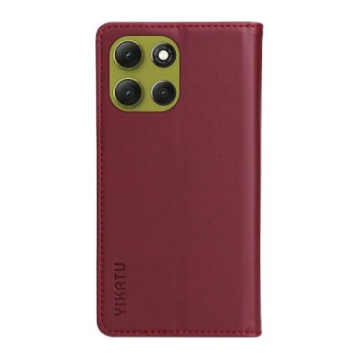 Motorola Moto G86 / G86 Power "Split" sērijas bordo atvērams maciņš, maks | Vacins.lv