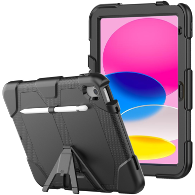 Apple iPad 11 2025 / iPad 10.9 2022 pastiprinātas aizsardzības melns apvalks | Vacins.lv