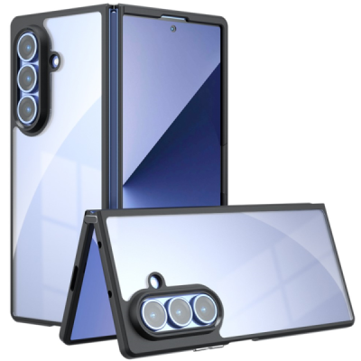 Samsung Galaxy Fold7 "Mofan" caurspīdīgs cieta silikona (TPU) apvalks - melns | vacins.lv