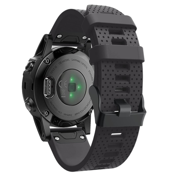 „Wave“ viedā pulksteņa cietā silikona (TPU) siksniņa - melns (Garmin Fenix 5S Plus)