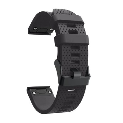 Wave viedā pulksteņa Garmin Fenix 5S Plus cietā silikona (TPU) siksniņa - melns | Vacins.lv