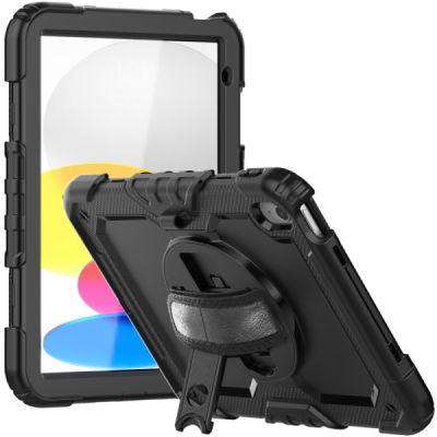 "Carryise" Apple iPad 11 2025, iPad 10,9 2022 pastiprinātas aizsardzības melns (360°) apvalks, vaciņš | Vacins.lv