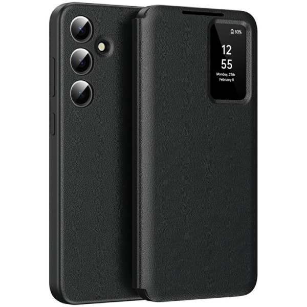 Чехол-книжка "Qing" Smart View Solid - черный (Galaxy A56)