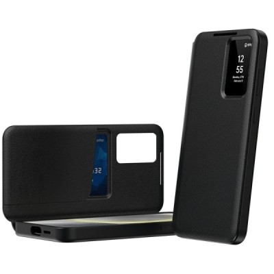 Samsung Galaxy A56 Чехол-книжка Qing Smart View Solid - черный | Vacins.lv