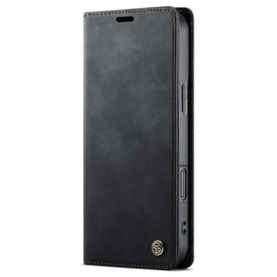 Apple iPhone 16 Pro Max CaseMe Retro Skin atvēramais ādas melns maciņš - maks | Vacins.lv