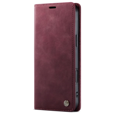Apple iPhone 16 Pro Max CaseMe Retro Skin atvēramais ādas bordo maciņš - maks | Vacins.lv