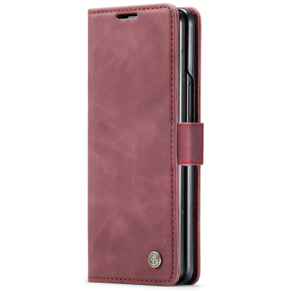 Кожиный чехол-книжка "CaseMe" Retro - бордовый (Galaxy Fold7)