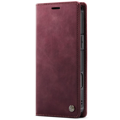 Apple iPhone 16 Pro Max „CaseMe“ MagSafe Leather 2-in-1 atlokāms maciņš - bordo | Vacins.lv