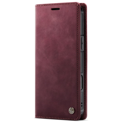Apple iPhone 16 Pro „CaseMe“ MagSafe Leather 2-in-1 atlokāms maciņš - bordo | Vacins.lv