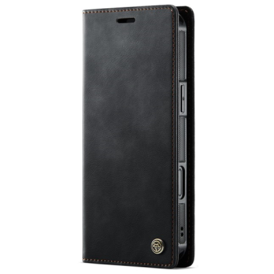 Apple iPhone 16 „CaseMe“ MagSafe Leather 2-in-1 atlokāms maciņš - melns | Vacins.lv