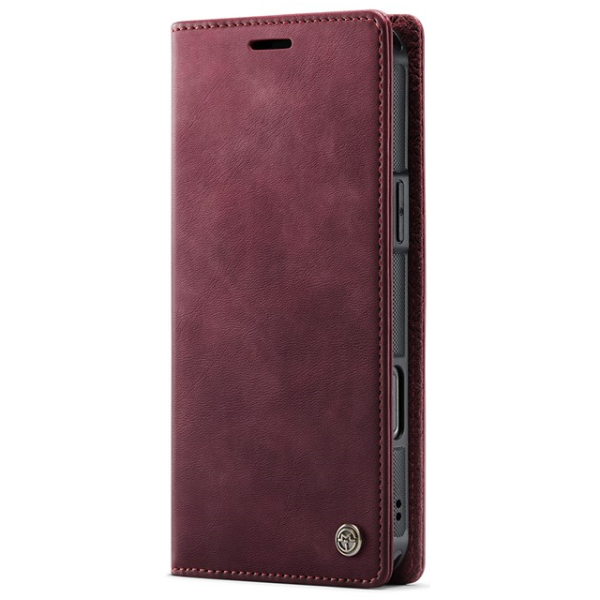 „CaseMe“ MagSafe Leather 2-in-1 atlokāms maciņš - bordo (iPhone 16)