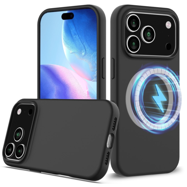 "Shell" MagSafe твердый силиконовый (TPU) чехол - чёрный (iPhone 17 Pro Max)