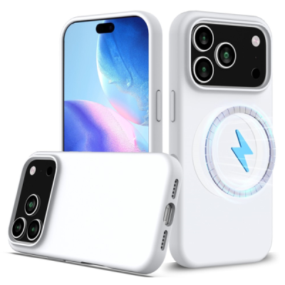 Apple iPhone 17 Pro Max "Shell" MagSafe cieta silikona (TPU) balts apvalks | vacins.lv