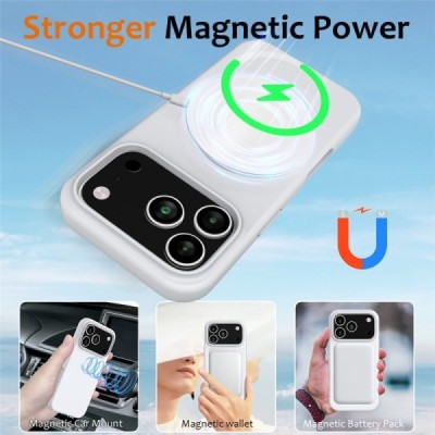 Apple iPhone 17 Pro Max "Shell" MagSafe cieta silikona (TPU) balts apvalks | vacins.lv