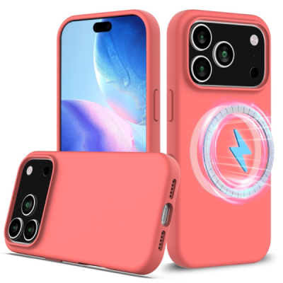 Apple iPhone 17 Pro Max "Shell" MagSafe cieta silikona (TPU) rozā apvalks | vacins.lv