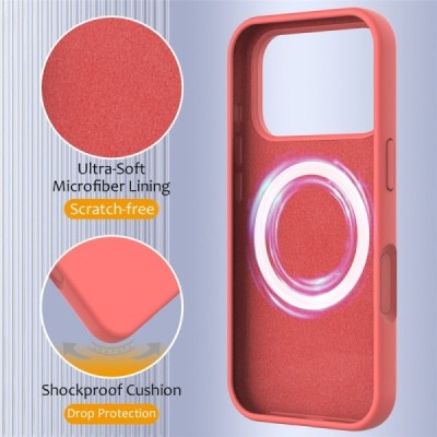 Apple iPhone 17 Pro Max "Shell" MagSafe твердый силиконовый (TPU) розовый чехол | Vacins.lv