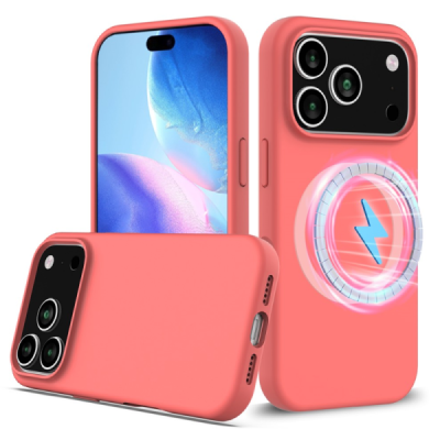 Apple iPhone 17 Pro "Shell" MagSafe cieta silikona (TPU) rozā apvalks | vacins.lv