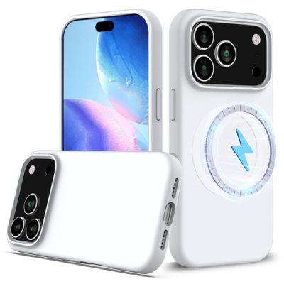 Apple iPhone 17 Pro "Shell" MagSafe cieta silikona (TPU) balts apvalks | vacins.lv