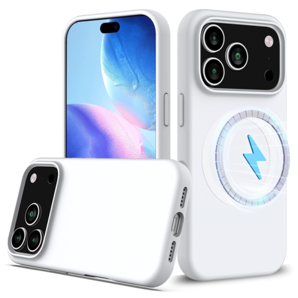 "Shell" MagSafe твердый силиконовый (TPU) чехол - белый (iPhone 17 Pro)