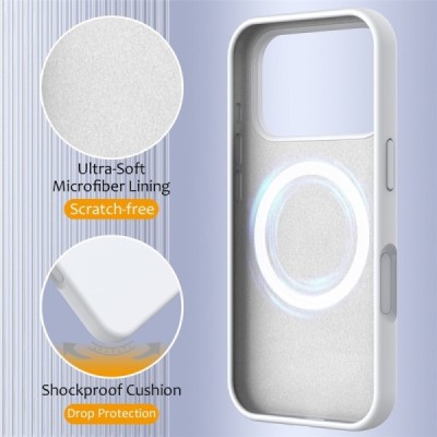 Apple iPhone 17 Pro "Shell" MagSafe твердый силиконовый (TPU) белое чехол | Vacins.lv