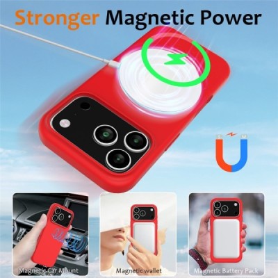 Apple iPhone 17 Pro "Shell" MagSafe твердый силиконовый (TPU) красный чехол | Vacins.lv