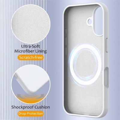 Apple iPhone 17 "Shell" MagSafe твердый силиконовый (TPU) белое чехол | Vacins.lv