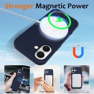Apple iPhone 17 "Shell" MagSafe твердый силиконовый (TPU) тёмно-синий чехол | Vacins.lv