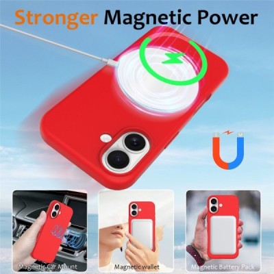 Apple iPhone 17 "Shell" MagSafe cieta silikona (TPU) sarkans apvalks | vacins.lv