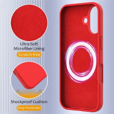 Apple iPhone 17 "Shell" MagSafe cieta silikona (TPU) sarkans apvalks | vacins.lv