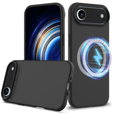 Apple iPhone Air "Shell" MagSafe cieta silikona (TPU) melns apvalks | vacins.lv