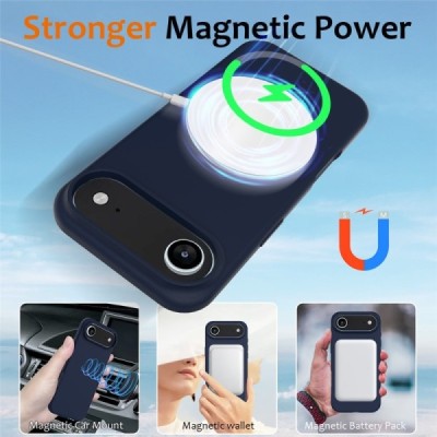 Apple iPhone Air "Shell" MagSafe cieta silikona (TPU) tumši zils apvalks | vacins.lv