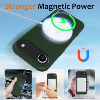 Apple iPhone Air "Shell" MagSafe твердый силиконовый (TPU) темно-зеленый чехол | Vacins.lv