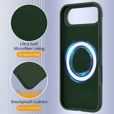 Apple iPhone Air "Shell" MagSafe твердый силиконовый (TPU) темно-зеленый чехол | Vacins.lv
