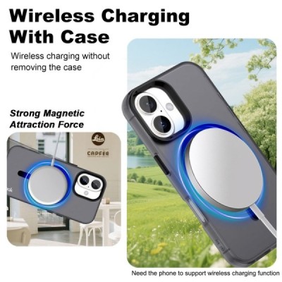 Apple iPhone 17 "IMAK" Candy MagSafe твердый силиконовый матовый (ТПУ) чехол - чёрный | Vacins.lv