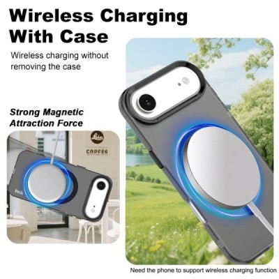 Apple iPhone Air "IMAK" Candy MagSafe matēts cieta silikona (TPU) apvalks - melns | vacins.lv