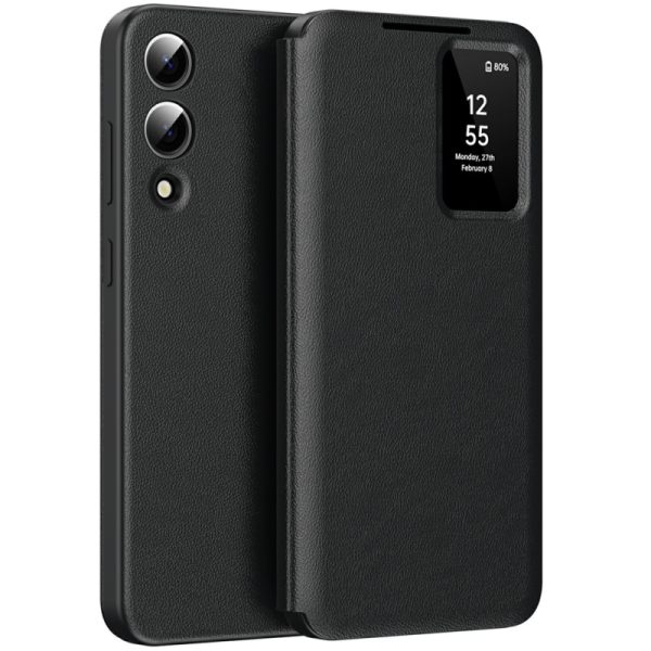 Чехол-книжка "Qing" Smart View Solid - черный (Galaxy S25 Edge)