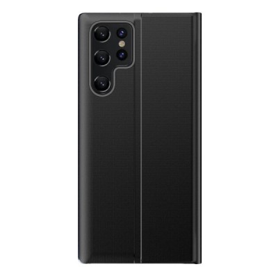 Samsung Galaxy S22 Ultra Baoshi Side Line открываемый чёрный кожаный чехол - книжка | Vacins.lv
