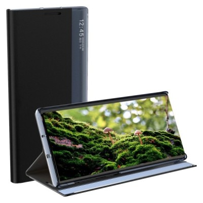 Samsung Galaxy S22 Ultra Baoshi Side Line открываемый чёрный кожаный чехол - книжка | Vacins.lv