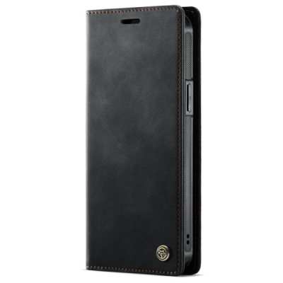 Apple iPhone 14 „CaseMe“ MagSafe Leather 2-in-1 atlokāms maciņš - melns | Vacins.lv