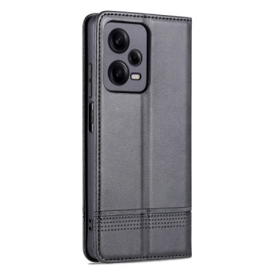 Xiaomi Redmi Note 12 Pro+ "AZNS" Retro чёрный кожаный чехол-книжка | Vacins.lv