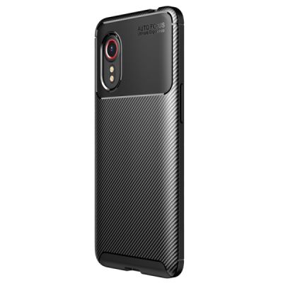 Samsung Galaxy Xcover 5 „Fiber“ cieta silikona (TPU) melns apvalks | vacins.lv