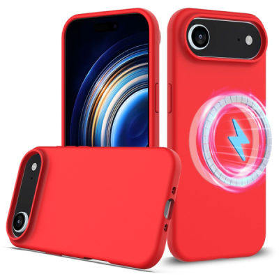 Apple iPhone Air "Shell" MagSafe cieta silikona (TPU) sarkans apvalks | vacins.lv