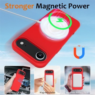 Apple iPhone Air "Shell" MagSafe cieta silikona (TPU) sarkans apvalks | vacins.lv
