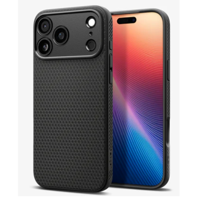 Apple iPhone 17 Pro "Spigen" Liquid Air melns cieta silikona apvalks | vacins.lv