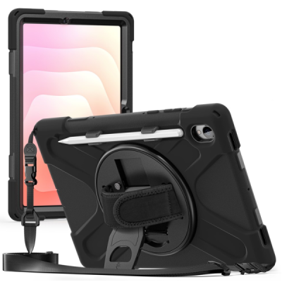 Samsung Galaxy Tab S11 pastiprinātas aizsardzības melns (360°) apvalks, vaciņš | Vacins.lv