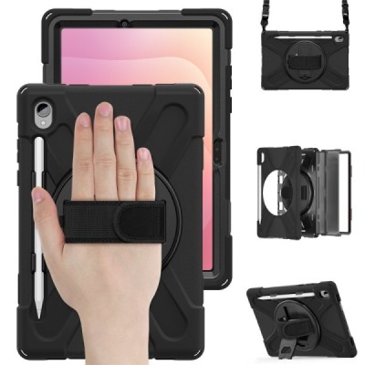 Samsung Galaxy Tab S11 pastiprinātas aizsardzības melns (360°) apvalks, vaciņš | Vacins.lv
