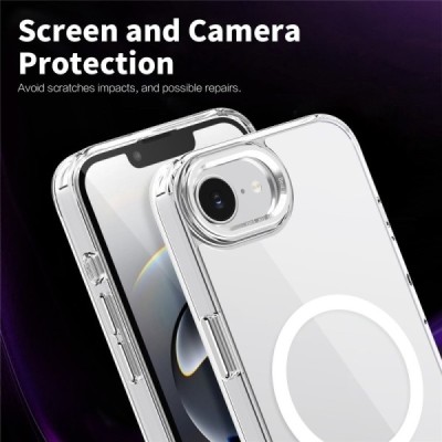 "Tubi" MagSafe cietā silikona (TPU) apvalks - dzidrs (iPhone 17e / 16e)