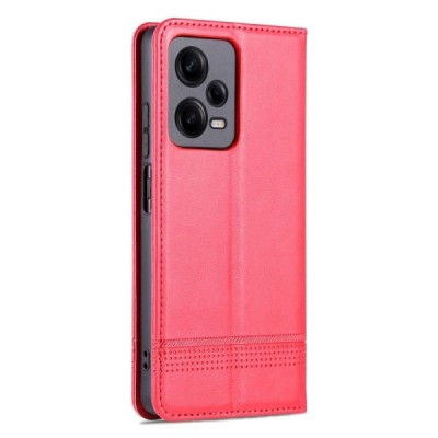Xiaomi Redmi Note 12 Pro+ "AZNS" Retro красный кожаный чехол-книжка | Vacins.lv