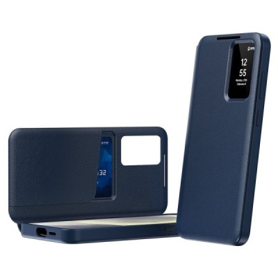 Samsung Galaxy S22 Ultra Чехол-книжка Qing Smart View Solid - тёмно-синий | Vacins.lv