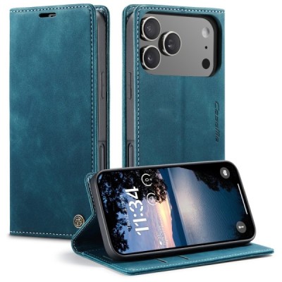 Apple iPhone 17 Pro Max CaseMe Retro Skin atvēramais ādas zaļš maciņš - maks | Vacins.lv
